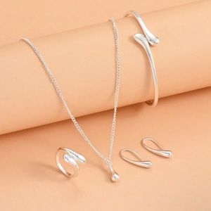 5pcs/set Fashion Zinc Alloy Minimalist Jewelry Set For Women For Daily Decoratio
